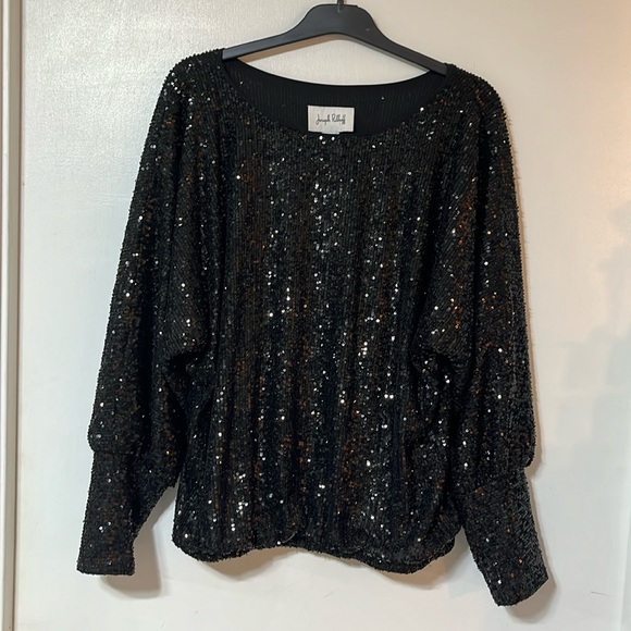 BNWT Joseph Ribkoff black Sequin Top size 10 $235 - Picture 1 of 4